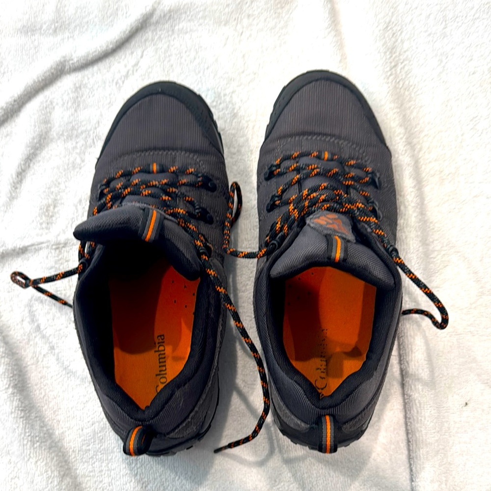 Columbia Charcoal and Tangerine Trail Shoes water proof